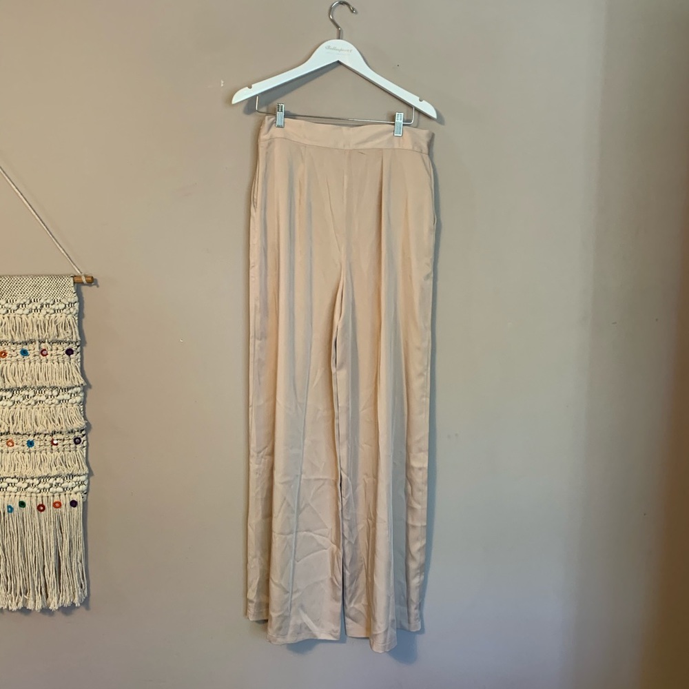 ASOS Tan Nude Cream Wide Leg Pants Trousers